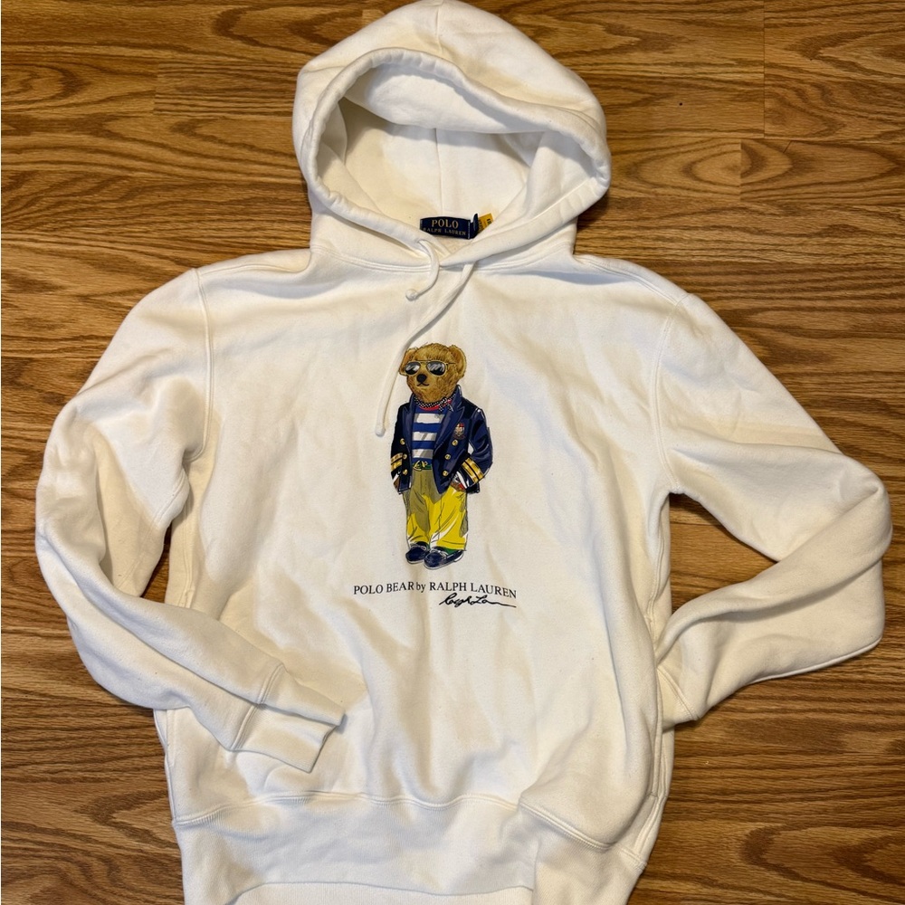 Polo bear white hooded sweatshirt hoodie officer bear